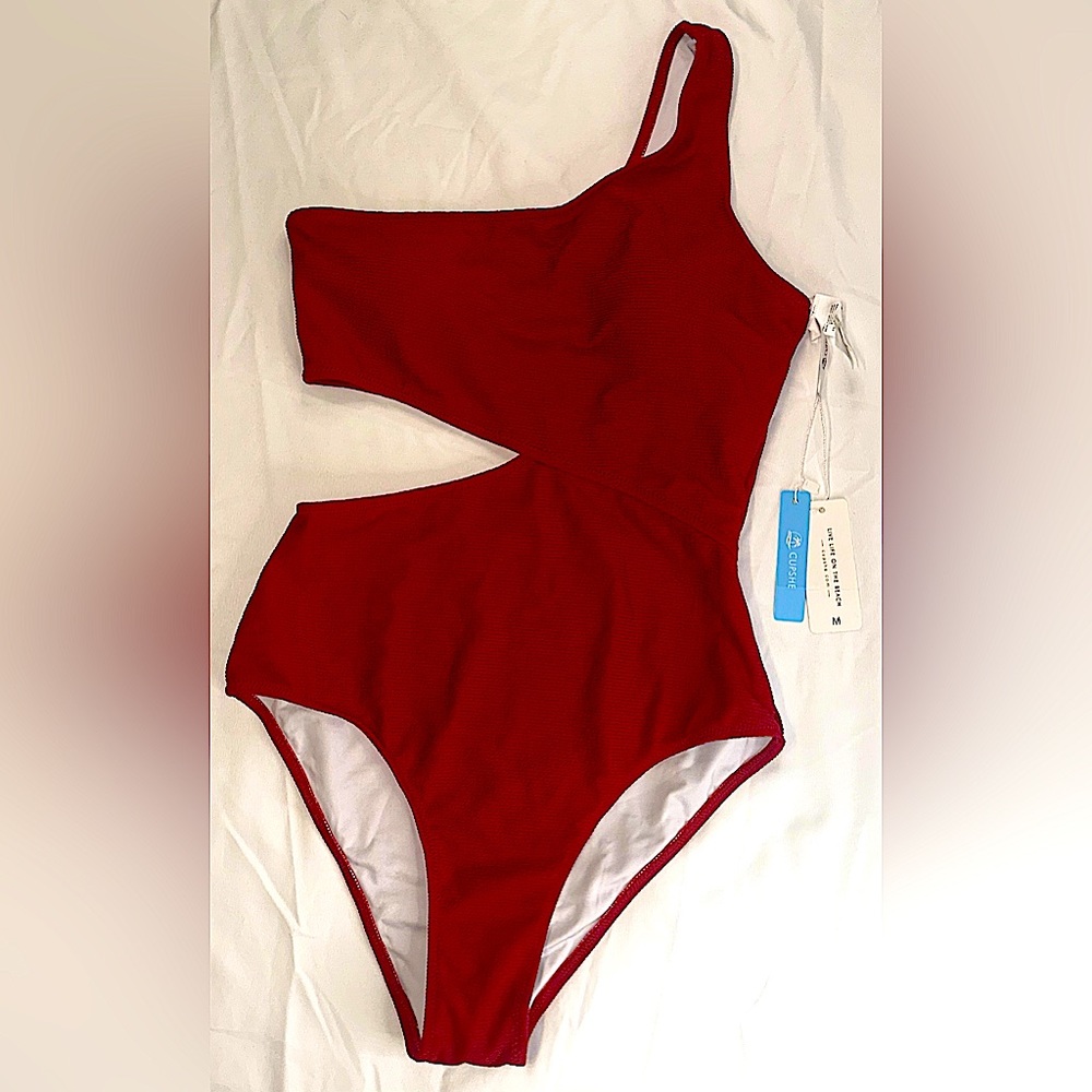 Cupshe Womens Bathing Suit Swimsuit One Shoulder Swimwear One Piece